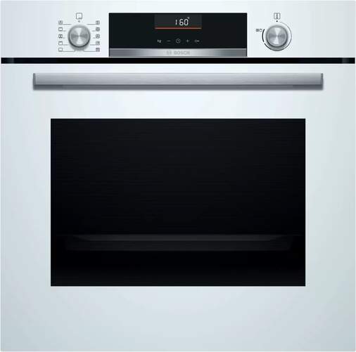 Horno Bosch HBA5360W0 - A, 60cm, 10 Recetas Gourmet, 7 Funciones, LImpieza Vapor, ClipRails, Blanco