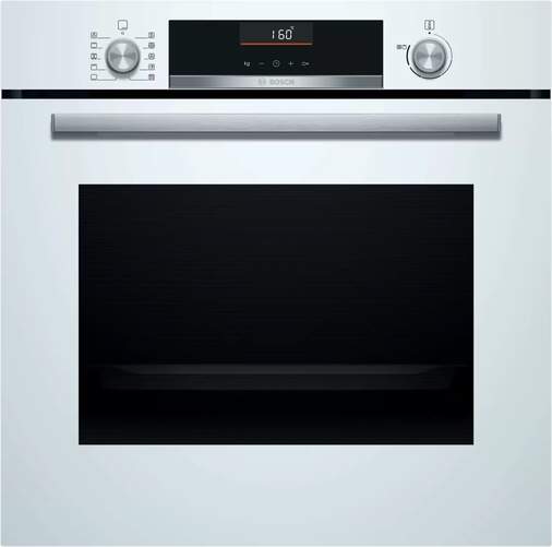 Horno Bosch HBA5360W0 - A, 60cm, 10 Recetas Gourmet, 7 Funciones, LImpieza Vapor, ClipRails, Blanco