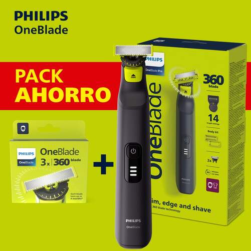 Barbero Philips QP6542/15 OneBlade Face + Body + 3 Recambios Para Afeitado