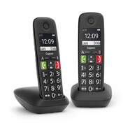 Tel&eacute;fono Inal&aacute;mbrico Gigaset E290 Duo - Negro, Pantalla 2", remarcado, indentificador de llamadas