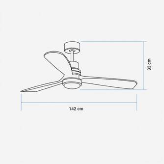 VENTILADOR TECHO U.BLUE ALM 4056 3A 142CM LED DC