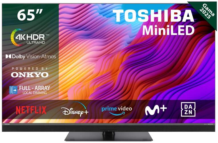 TV Toshiba 65" MiniLED 65MG8F63DG - 4K Ultra HD, Google TV, Dolby Vision/Audio 30W, DTS HD