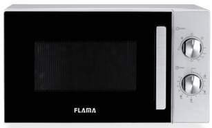 Microondas Flama 1803FL - 700W (Grill 1000W), 20 Litros, 5 Potencias, 9 Funciones, Acero Inox