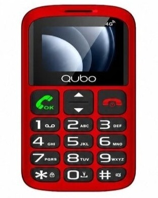 Tel&eacute;fono m&oacute;vil Qubo P-186RD 4G - Pantalla 1,7", 48/128MB, 1000 mAh, c&aacute;mara 0,08mp, admite MicroSD