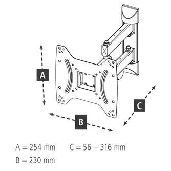 SOPORTE TV HAMA 00220822 200x200 2 BRAZOS 19%%%quot;- 48%%%quot;
