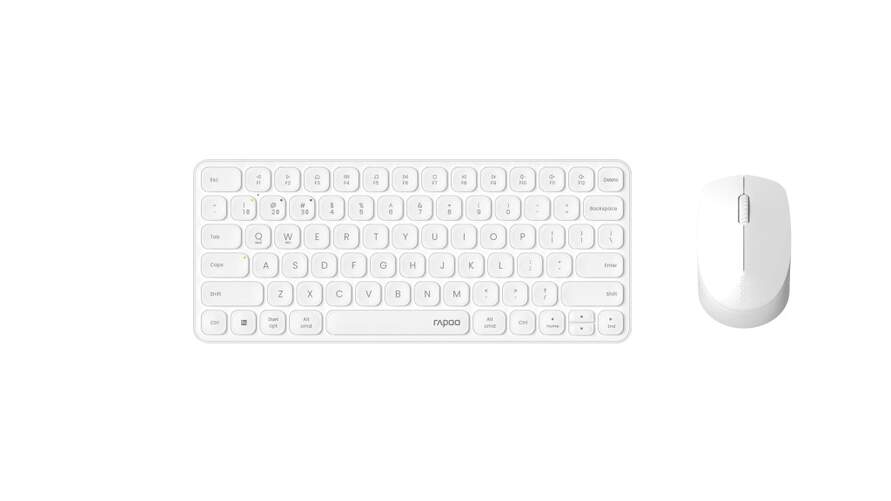 Teclado y Ratón Rapoo 9010M 00227546 - Uso Universal, Óptico, Blanco