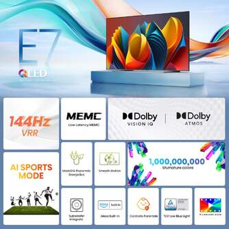 TV HISENSE 100%%%quot; 100E7NQ UHD QLED SMART TV 120HZ