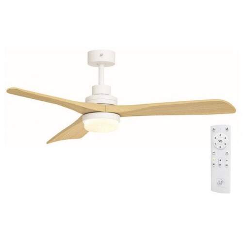 Ventilador techo S&P  HTD-135 DC OAK - 135 cm, LED Integrada,Temporizador, Blanco, Madera