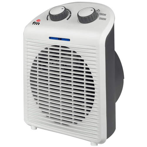 Calefactor Eléctrico FM T22 - 2000/1000W, Aire Caliente y frío, Termostato regulable