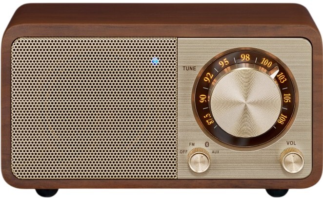 Rradio Sangean WR-7+ Walnut - 6W RMS, Radio FM, Bluetooth, USB-A y USB-C, 3350 mAh