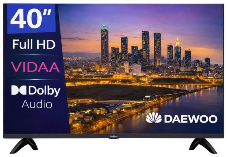 TV Daewoo 40" LED 40VB56FV - Full HD, Smart TV VIDAA, Dolby Audio 20W, HDR10