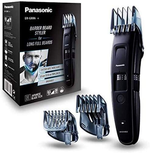 Barbero Panasonic ER-GB86-K503 - Batería 50min, 58 Longitudes de corte, 3 Peines, Lavable