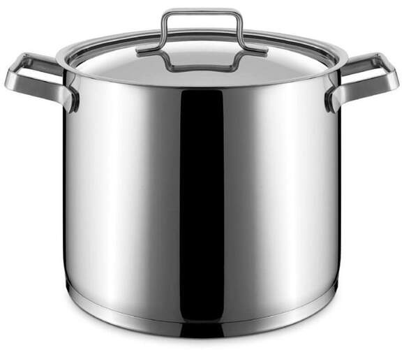 Olla Pujadas P458024 - 24 cm, 9 L, Tapa, Inox