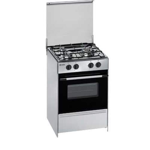 Cocina de Gas Natural MEIRELES G1530 DV X - 3 Fuegos (1 Triple) y Horno gas con grill, Inox