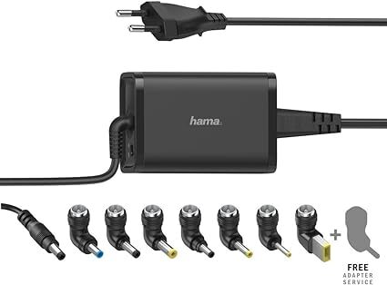 Cargador Universal Portátil Hama 00200002 - 7 adaptadores diferentes, 65 W, negro