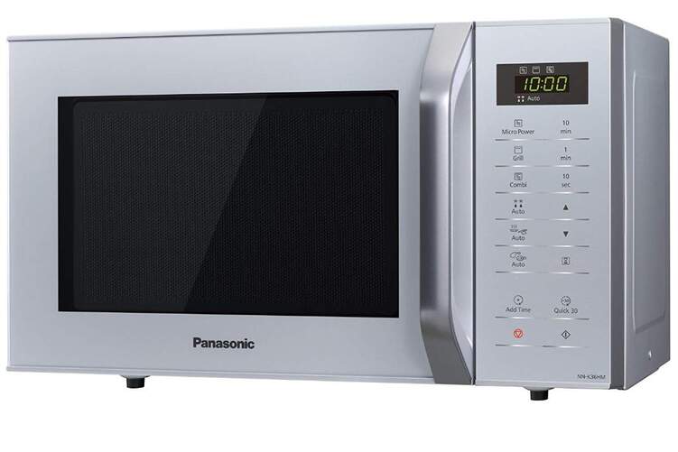Microondas Panasonic NNK36HMMEPG - 23 Litros, 800W, Grill Integrado, 11 Funciones, Digital, Inox
