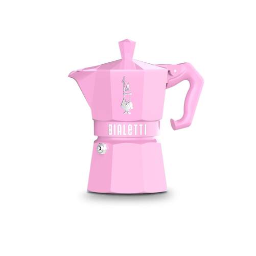 Cafetera Italiana Bialetti Moka Exlusive - Aluminio, 3 Tazas, Rosa