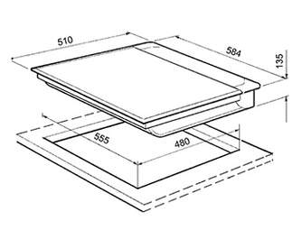 ENCIM. VITROKITCHEN 3VT301TGN TOUCHGAS NAT