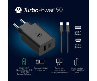 CARGADOR MOTOROLA 1XUSB A C DE 50W CABLE USB C