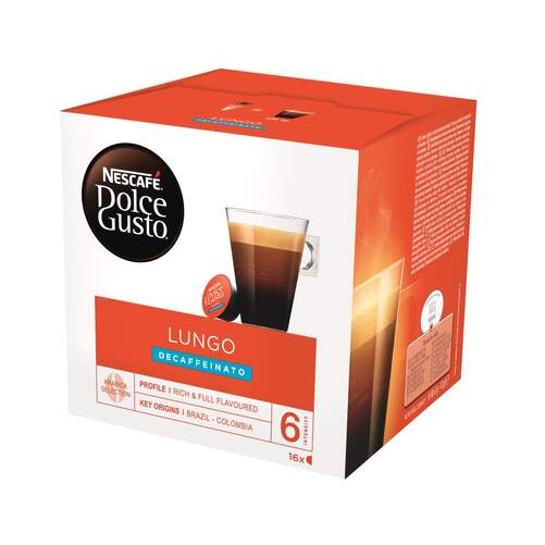 Cápsulas Dolce Gusto Lungo Decaffeinato - 16 Cápsulas,
