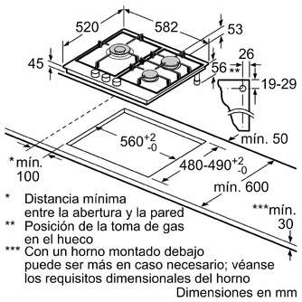 ENCIM. BOSCH PGC6B5B90 3F GAS INOX