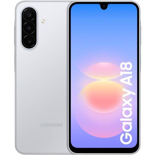 Samsung Galaxy A18 4/128 GB Plata - Pantalla 6,7" AMOLED, 5000mAh, Triple c&aacute;mara 50 MP