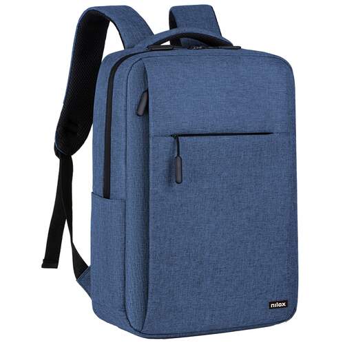 Mochila Nilox NXBK034 Azul - Para port&aacute;tiles hasta 15,6", compartimento principal y asas acolchadas