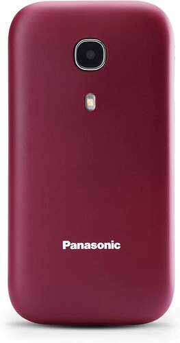 Panasonic KX-TU400EXC Granate - Móvil para mayores, Botón SOS, Pantalla Color TFT 2.4", Linterna
