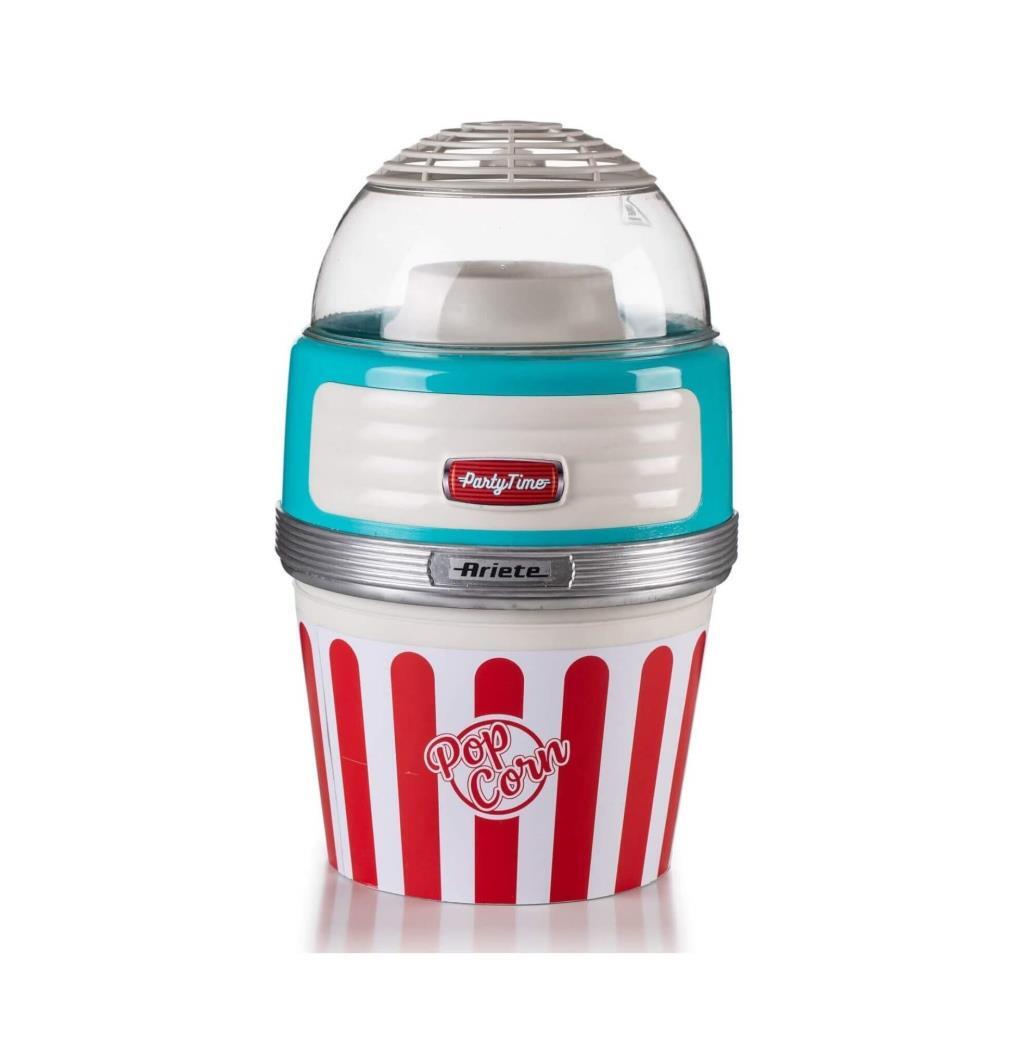 Palomitero Ariete 2957/01 Party Time Big Popper Azul - 1100W, Diseño Retro