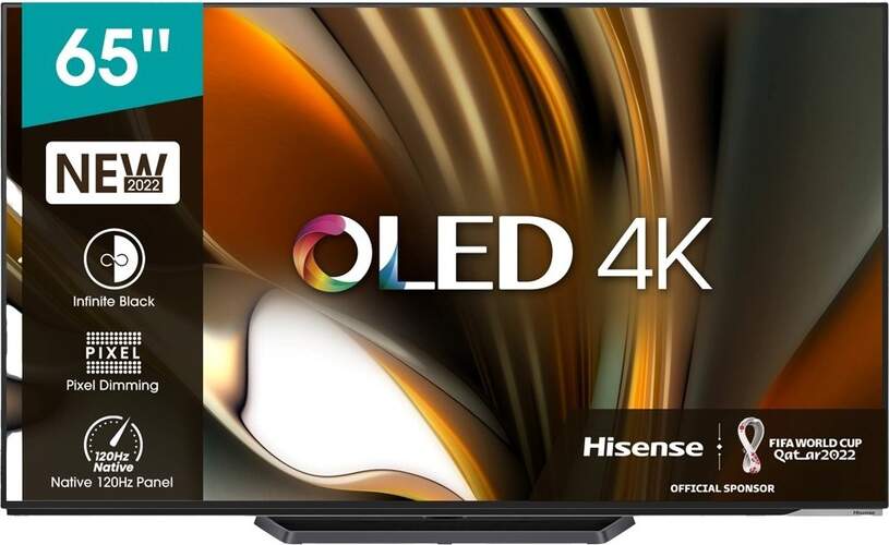 TV 65" OLED Hisense 65A85H - 4K 120Hz, Smart TV, HDR10+, Dolby Vision/Atmos 60W, HDMI 2.1
