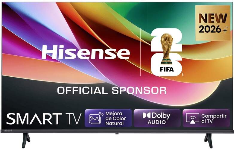 TV Hisense 32" QLED 32A4S - HD, Smart TV HomeOS, Dolby MS12 12W, DTS Virtual:X, HDR10