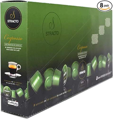 Pack de 8 estuches de 10 cápsulas Caffitaly Extracto Corposso Verde