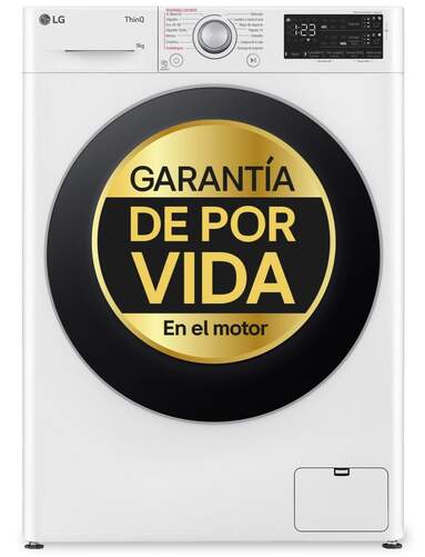 Lavadora LG F4WR5509A1W - 9 kg, 1400 rpm, 71 dB, Clase A, Vapor, Wi-Fi, Blanco