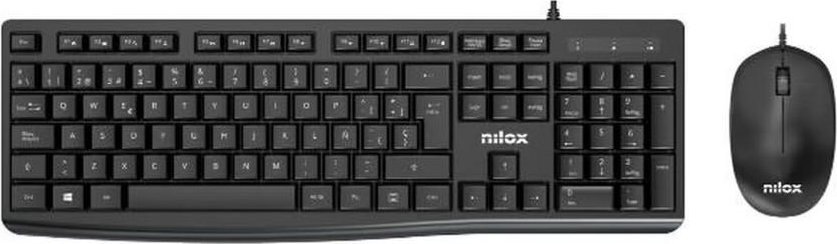 Teclado y ratón Nilox NXKME0012 Negro - Con cable, teclado de membrana, ratón de 3 botones