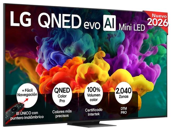 TV LG 100" QNED Evo 100QNED87B6 - 4K Ultra HD, A8 AI Gen3, 144Hz, WebOS 26, Dolby Atmos 40W, HDR10