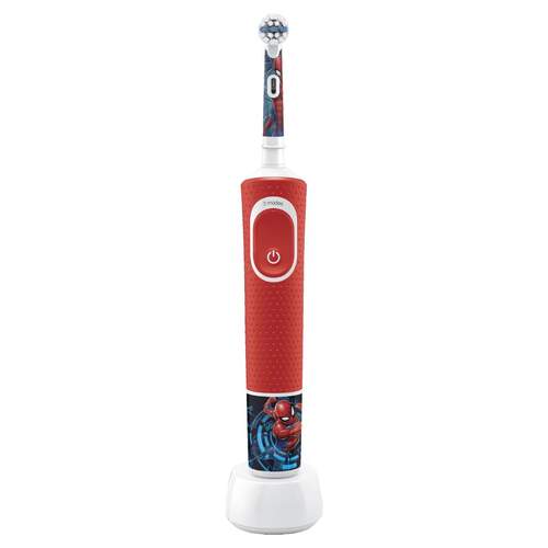 Cepillo eléctrico Oral-B D100 Spiderman - Rojo, 2 Velocidades, CrossAction, Modo Sensible