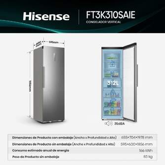 CONG.VER HISENSE FT3K310SAIE 186x60 INOX NF KFIT