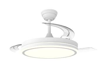 VENTILADOR TECHO CRISTAL NIGHT ECO RETRAC 48W WH