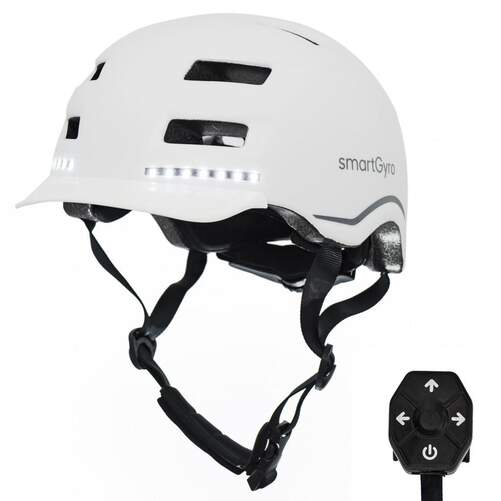 Casco SmartGyro Smart Max L Blanco - Luz frontal / Trasera / Intermitentes