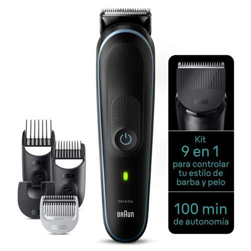 Recortadora Braun MGK5411 - Bater&iacute;a 100 minutos, Barba, Cuerpo, Nariz, Orejas