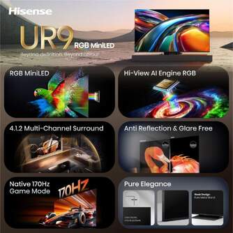 TV HISENSE 85%%%quot; 85UR9S UHD RGBMINILED SMARTTV 180HZ