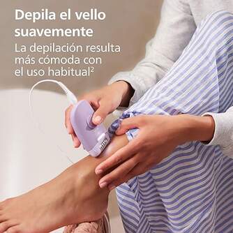 DEPIL. PHILIPS BRE257/00 2VEL  4 ACC LUZ LED CABLE MORADO