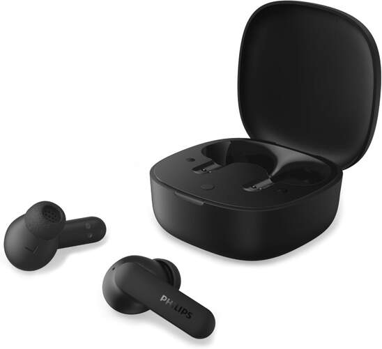 Auriculares inal&aacute;mbricos Philips TAT2200BK/00 - True Wireless Stereo, Cancelaci&oacute;n ruido, 36h aut.
