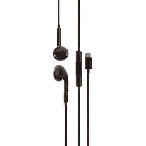 Auriculares DCU Stereo - USB Tipo C, Negro