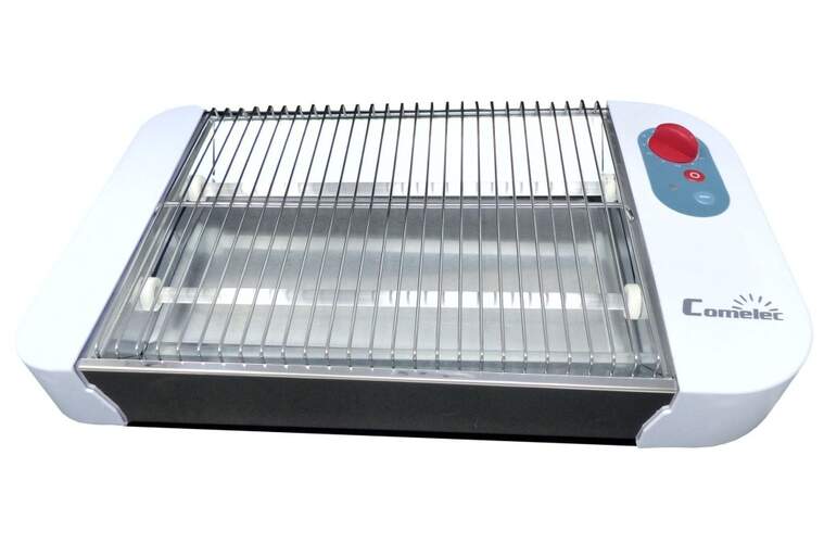 Tostador plano Comelec TP706 - 600W, 6 Intensidades, Avisador Ac&uacute;stico, Blanco