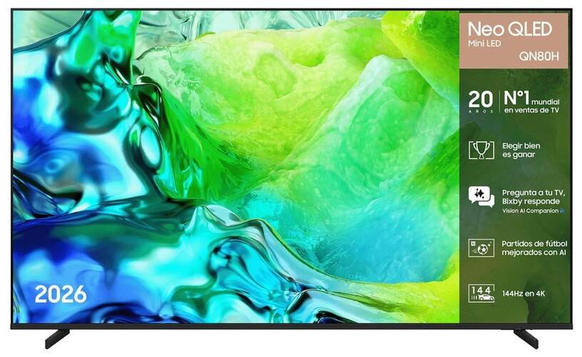 TV Samsung 55" NeoQLED TQ55QN80H - 4K Ultra HD, Smart TV 120 Hz, Dolby Atmos 30W, HDR10+ Adaptive