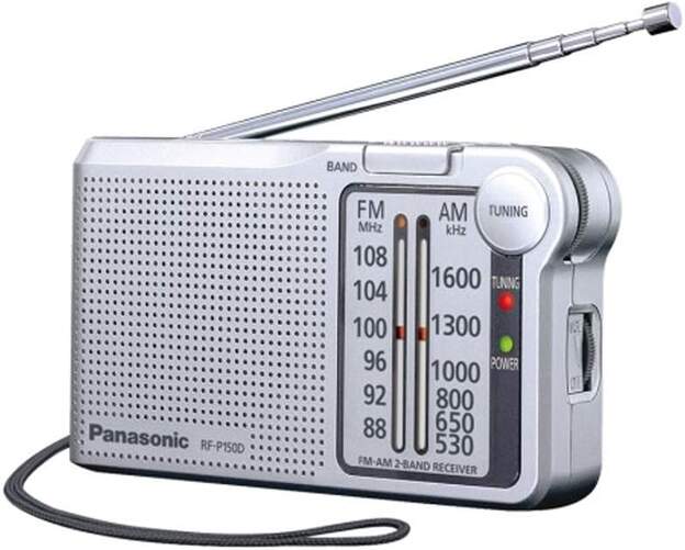 Radio Panasonic RFP150DEGS - 2 pilas AA, Radio FM y AM, Antena externa, salida de auriculares