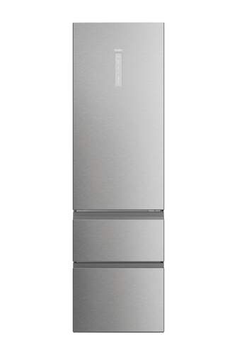 Frigor&iacute;fico Combi Haier HTW7620ANMG - 3 Puertas, 414 L, 200x60x67 cm, No Frost, Clase A, Inox
