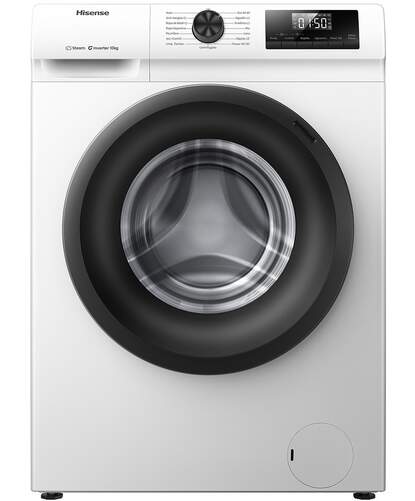 Lavadora Hisense WF1Q1041BW - Clase A-10%, 10 kg, 1400 rpm, 15 Programas, 74 dB, Blanco
