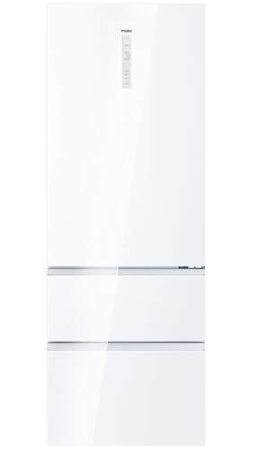 Frigorífico Combi Haier HTW7720DNGW - 200 x 70 cm, 3 puertas, No Frost, Cristal Blanco